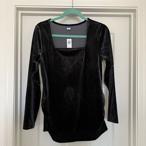 Old Navy Velour Maternity Square Neck Long Sleeve